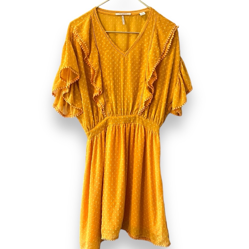 Scotch and Soda Yellow Swiss Dot Flowy Dress